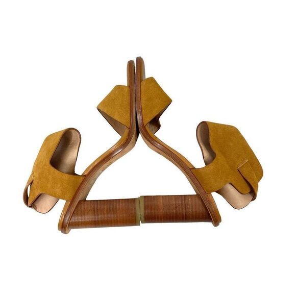 Joie suede mustard yellow ankle strap heels sandals Size 39.5 - Picture 8 of 9